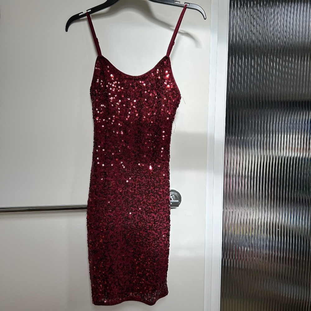 Morning Lavender red sequin dress